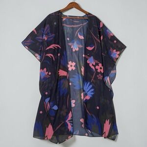 Ted Baker Printed Ruana Kimono Sheer Long One Size NWOT